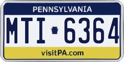 PA license plate MTI6364