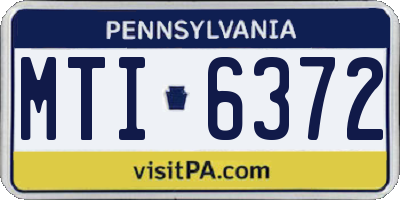 PA license plate MTI6372