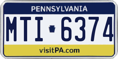 PA license plate MTI6374