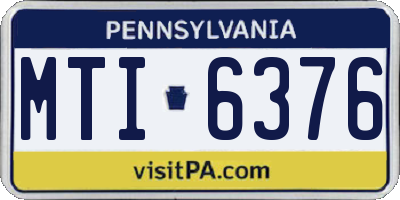 PA license plate MTI6376