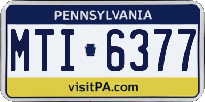 PA license plate MTI6377