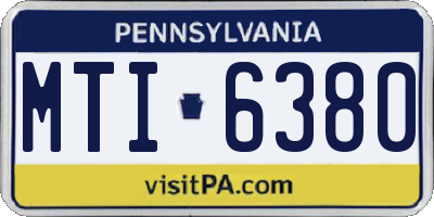 PA license plate MTI6380