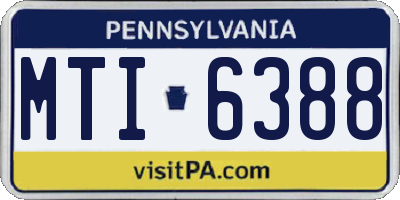 PA license plate MTI6388