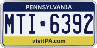 PA license plate MTI6392