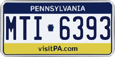 PA license plate MTI6393
