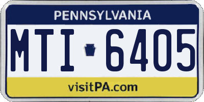 PA license plate MTI6405