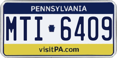 PA license plate MTI6409