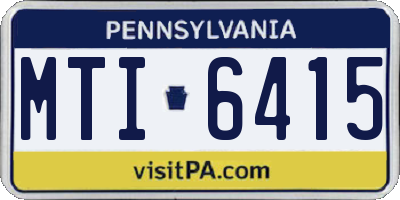 PA license plate MTI6415