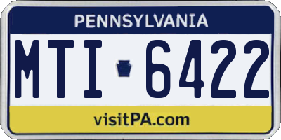 PA license plate MTI6422