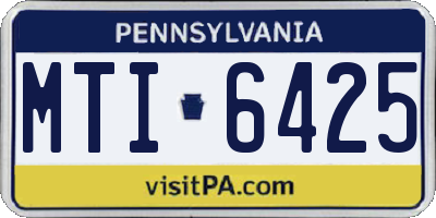 PA license plate MTI6425