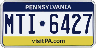 PA license plate MTI6427