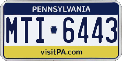 PA license plate MTI6443