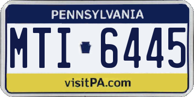 PA license plate MTI6445