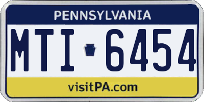PA license plate MTI6454
