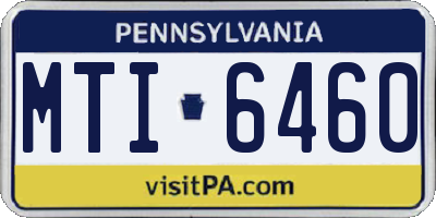 PA license plate MTI6460