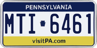 PA license plate MTI6461