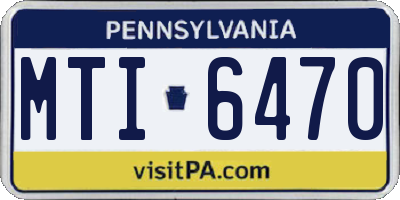 PA license plate MTI6470