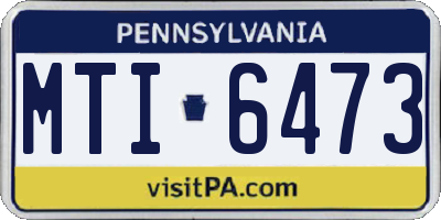 PA license plate MTI6473