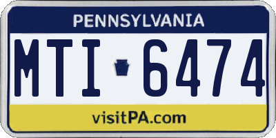 PA license plate MTI6474