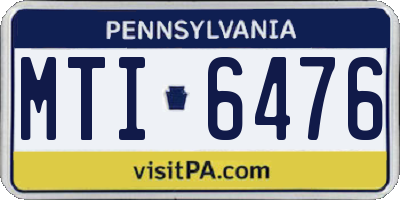 PA license plate MTI6476