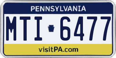 PA license plate MTI6477