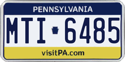 PA license plate MTI6485