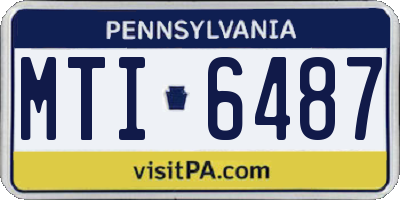 PA license plate MTI6487