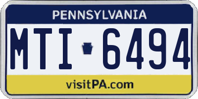 PA license plate MTI6494