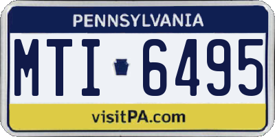 PA license plate MTI6495