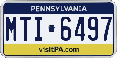 PA license plate MTI6497