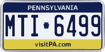 PA license plate MTI6499
