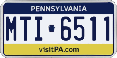 PA license plate MTI6511