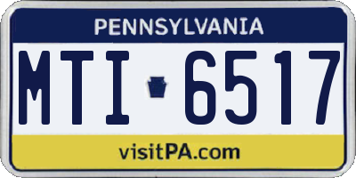 PA license plate MTI6517