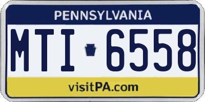 PA license plate MTI6558
