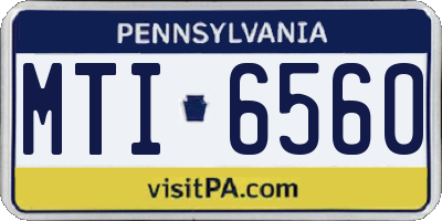 PA license plate MTI6560