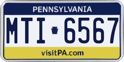 PA license plate MTI6567