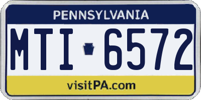 PA license plate MTI6572