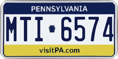 PA license plate MTI6574
