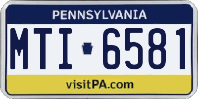 PA license plate MTI6581