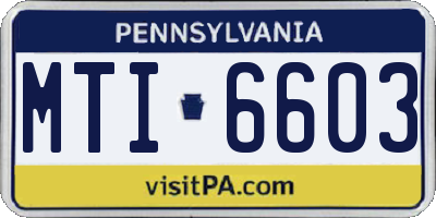 PA license plate MTI6603