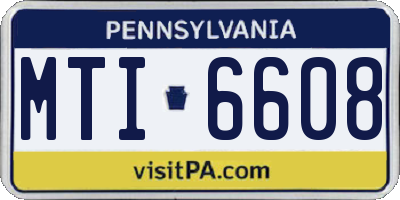 PA license plate MTI6608
