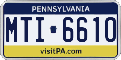 PA license plate MTI6610