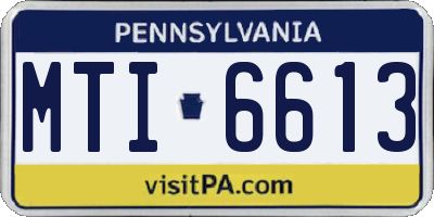 PA license plate MTI6613