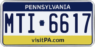 PA license plate MTI6617