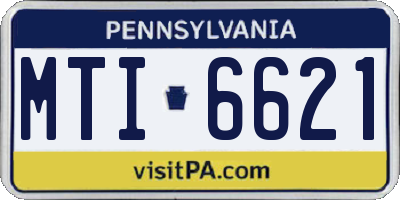 PA license plate MTI6621
