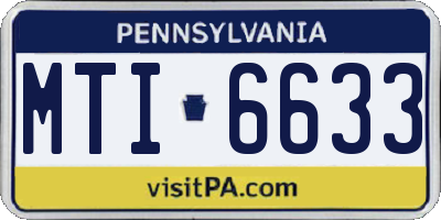 PA license plate MTI6633