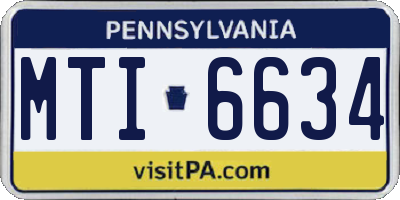 PA license plate MTI6634