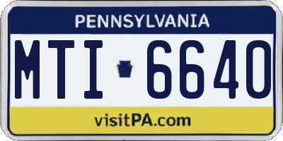 PA license plate MTI6640
