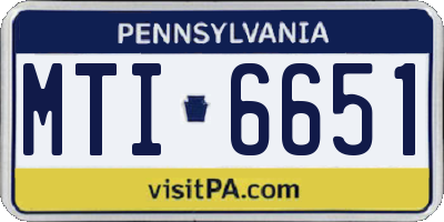 PA license plate MTI6651