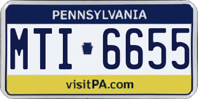 PA license plate MTI6655